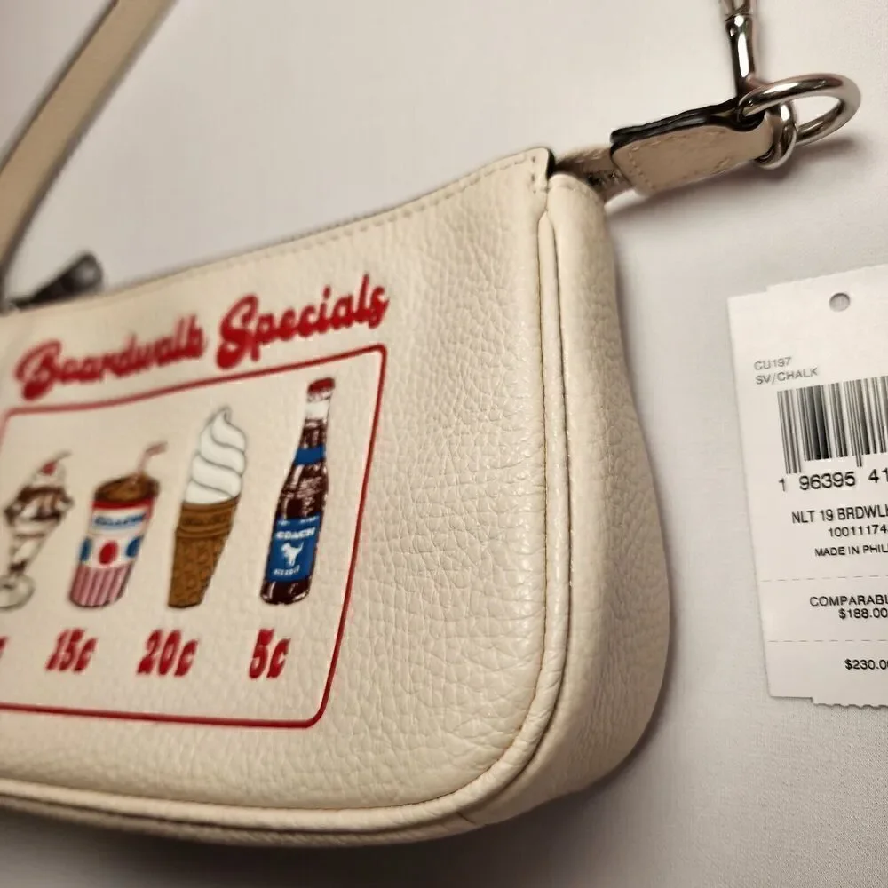 NWT Coach CU197 Nolita 19 With Boardwalk Graphic Ice Cream Chalk